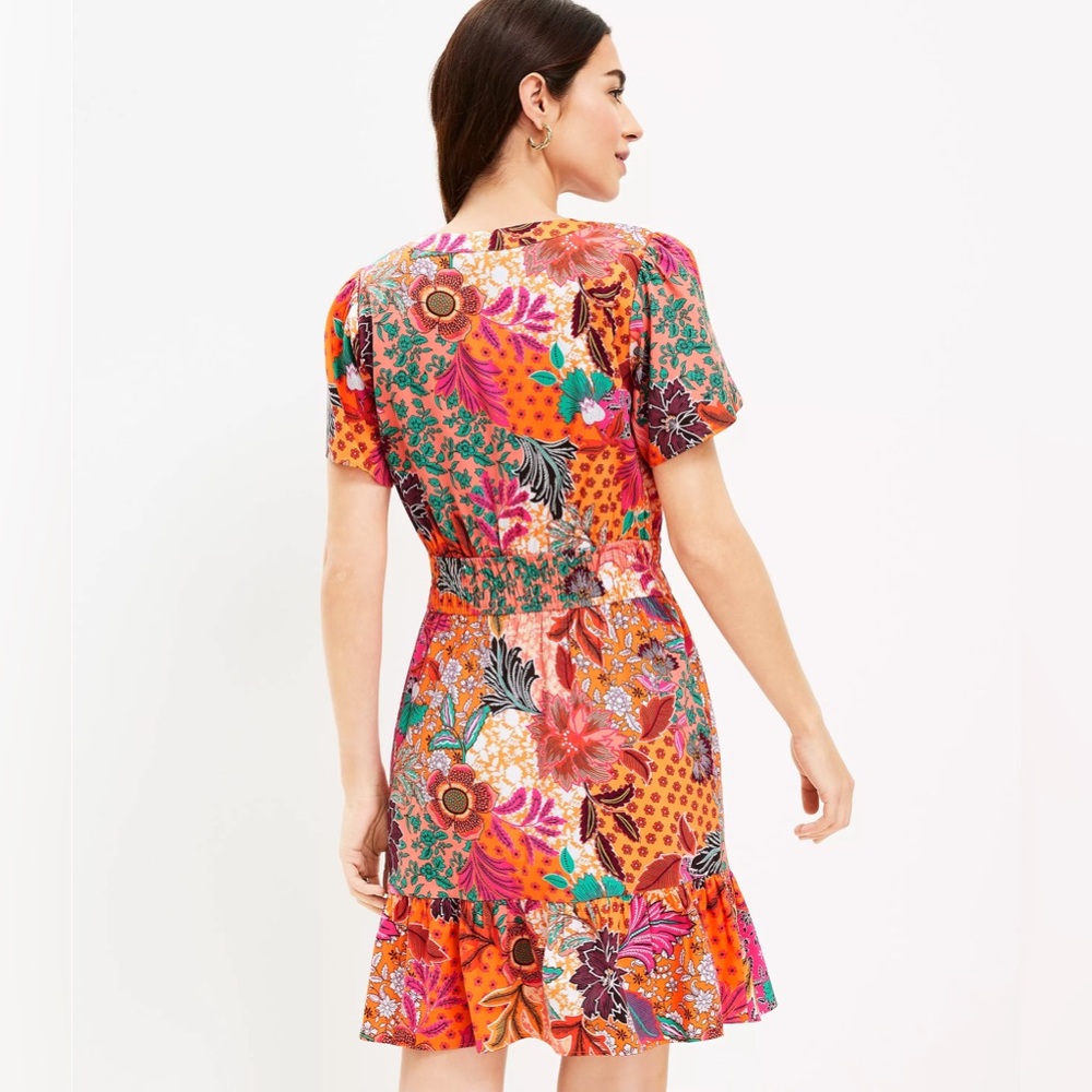 Nwot Loft Patchwork Vibrant Cottagecore Bohemian … - image 3